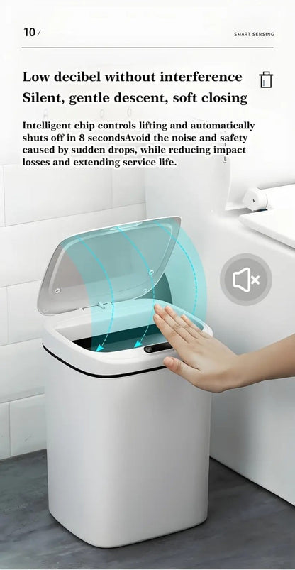 Motion-Activated Touchless Trash Can with Lid, Smart Sensor Waste Bin for Kitchen, Bathroom, Office & Home