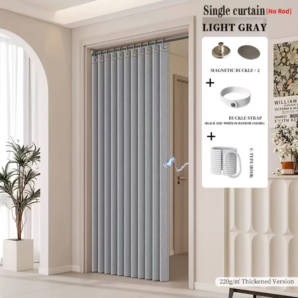 Magnetic Room Divider Curtain Doorway – Rodless Bohemian Striped Door Curtain, 210GSM Thickened Polyester