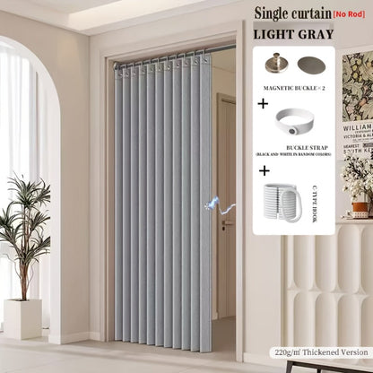 Magnetic Room Divider Curtain Doorway – Rodless Bohemian Striped Door Curtain, 210GSM Thickened Polyester