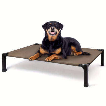 Elevated Dog Bed Cooling Raised Cot with Metal Frame – Washable Breathable Mesh, No-Slip Feet, Portable Dog Cot for Indoor & Outdoor Use