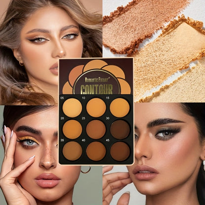 9 Color Contour Palette Matte Waterproof Full Coverage Concealer Eyeshadow Foundation Primer Oil Control 3D Face Sculpting Natural Makeup