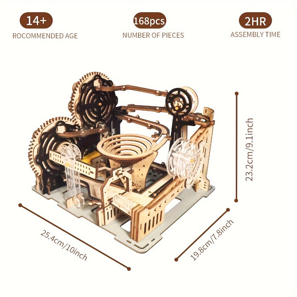 Electric Marble Run Set 3D Handmade Logic Building Construction Puzzle, Educational STEM Toy for Kids Teens Adults