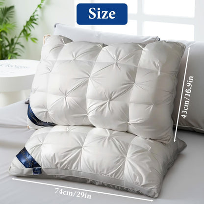 Bed Pillow Set of 2 with 900g Polyester Fill, Twisted-Flower Quilting and Adjustable Zipper