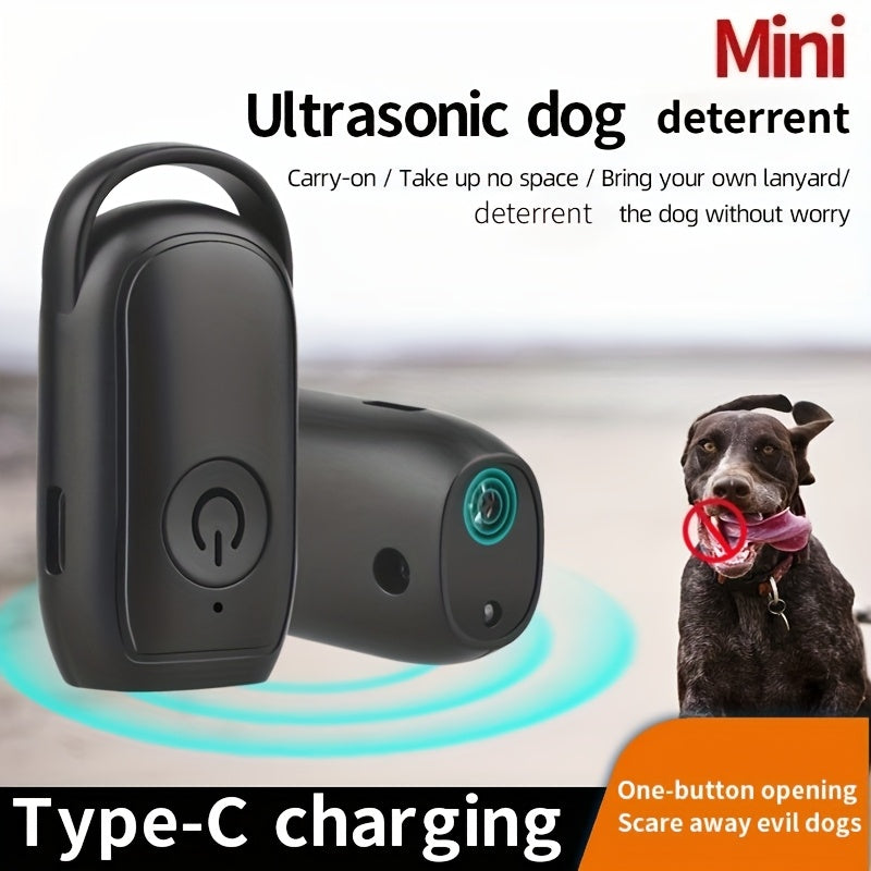 Handheld Mini Ultrasonic Dog Repeller with LED Light – Portable Battery-Powered Bark Stopper & Dog Deterrent | Safe for Walkers