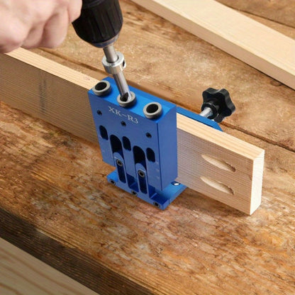 Pocket Hole Jig Kit Adjustable 3 Guide Holes 15 Degree Angle Drill System with Drill Bit Screwdrivers Screws Plugs Hex Drivers