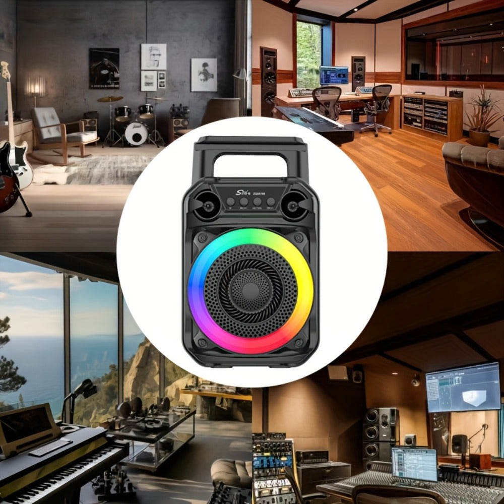 Portable Wireless Karaoke Speaker with Microphone & Bass Boost, TWS Stereo Sound, TF/SD Card Player