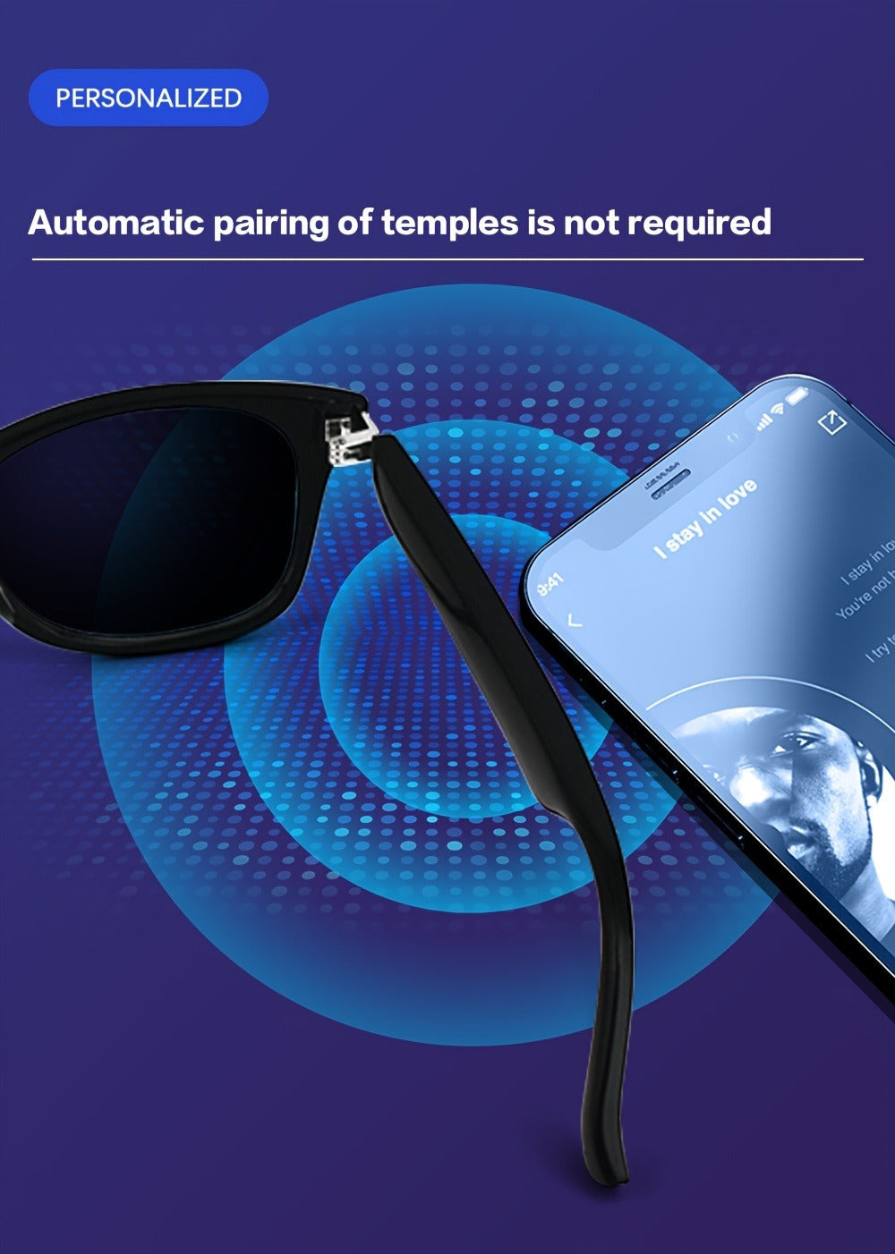 Anti-Blue Light Smart Audio Glasses Bluetooth 5.3 HiFi Open-Ear Wireless Calls Music Anti-UV Lens for an Everyday Personal Care Routine