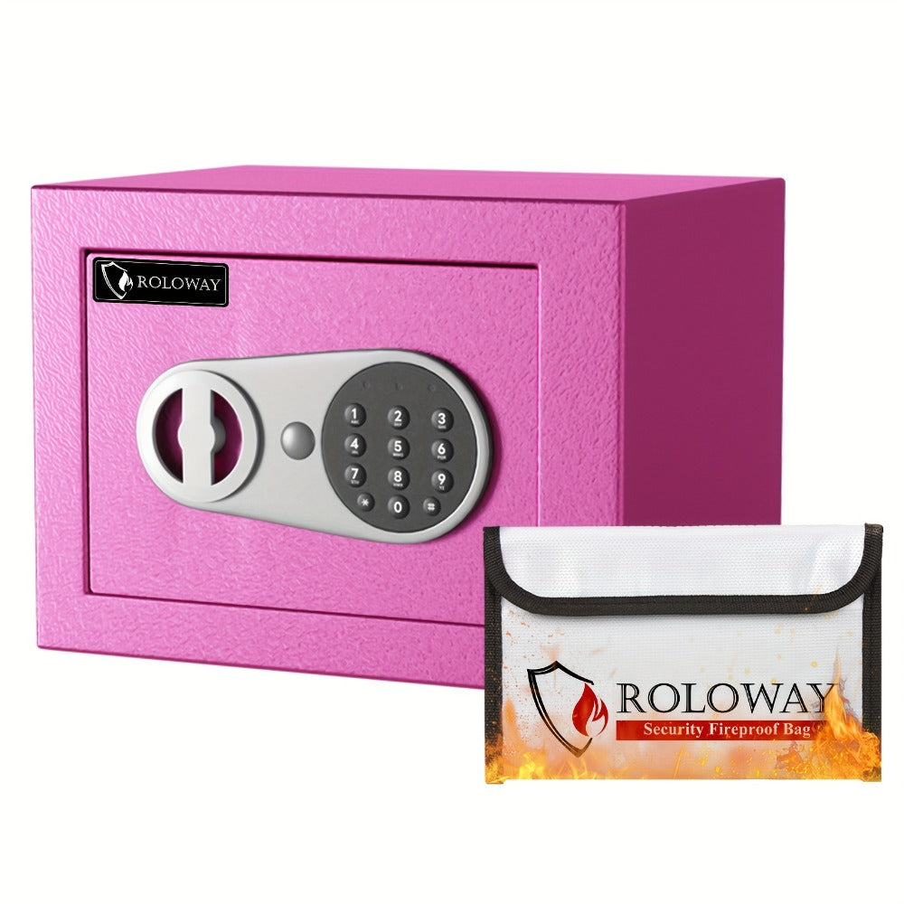 Fireproof Safe Box with Keyboard Lock, ROLOWAY Home & Office Security Safe with Fireproof Bag, Multiple Sizes