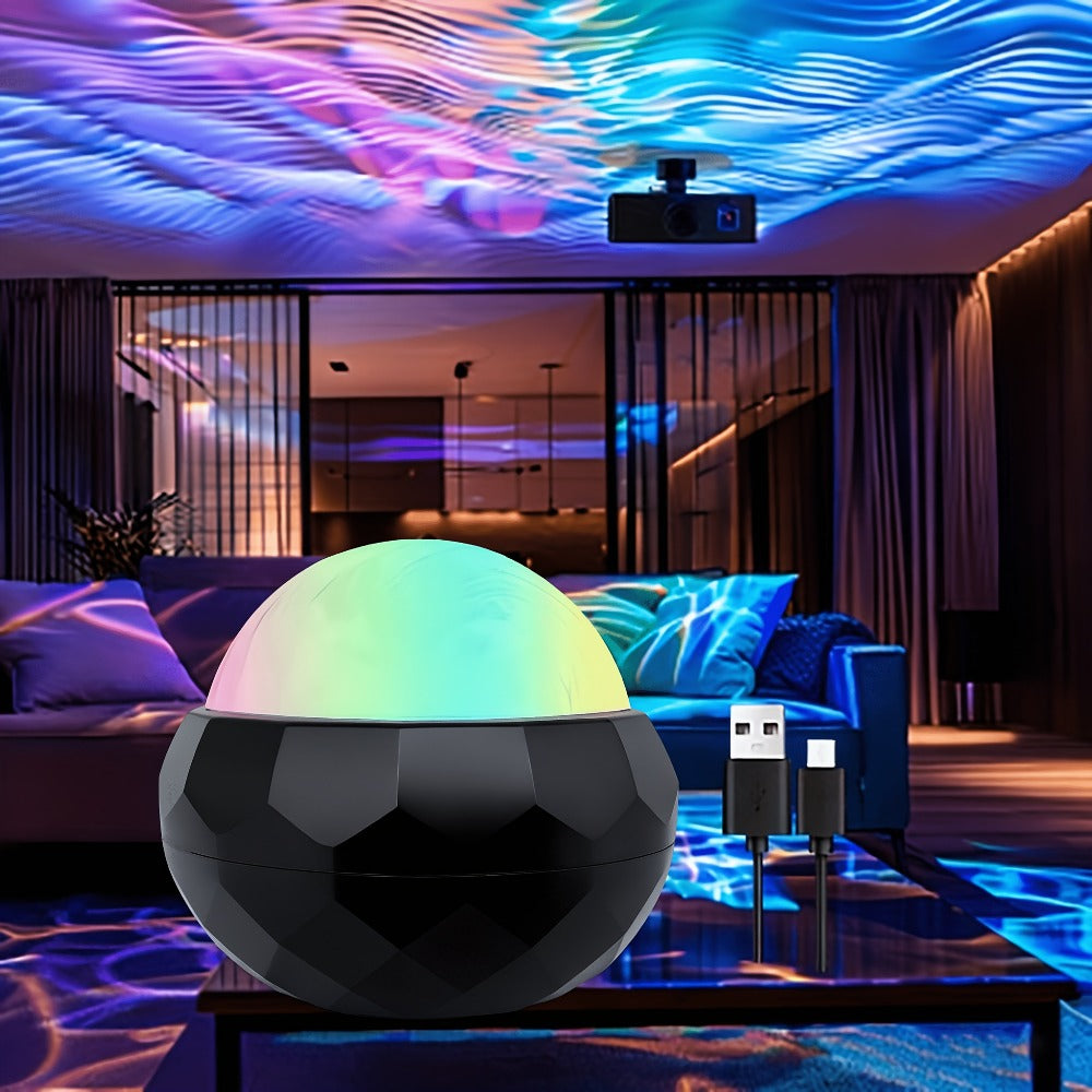 Aurora Magic Ball Light USB Plug-In with Remote, Color Rotating Aurora Borealis Effect Night Light for Bedroom
