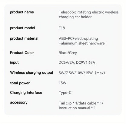 Car Wireless Charger 15W Auto-Align Smart Sensor FOD Detection Auto-Sensing Infrared Clamp 4mm for an Everyday Personal Care Routine