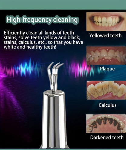 Electric Teeth Cleaner Kit with 2 LED Lights & Mirror, 5 Adjustable Modes, 2 Replaceable Heads