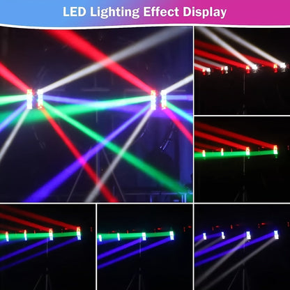Spider Beam Moving Head Stage Light 8x3W RGBW LED DJ Disco Light Sound Activated DMX-512 for Entryways, Bedrooms and Living Spaces