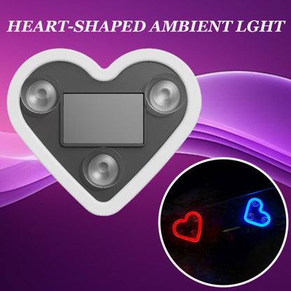 Car Interior Neon Heart Lights Solar USB Rechargeable 5 Lighting Modes Vibration-Sensing Auto On/Off Dashboard Decoration for Cars Trucks