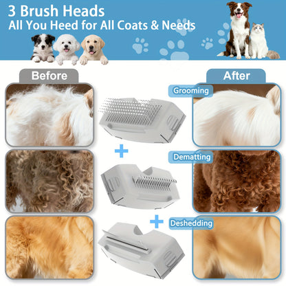 Pet Steam Brush 5-in-1 Self-Cleaning Anti-Static USB Powered – Stainless Steel Bristles Built-in Tank for Cats Dogs Shedding Massage
