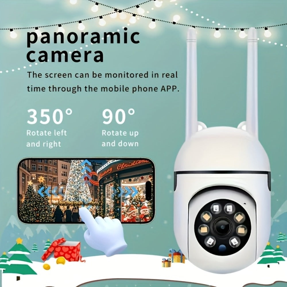 PTZ Dome Security Camera 1080P WiFi 2-Pack Outdoor Indoor, AI Auto Tracking, 360° Pan Tilt, Color Night Vision