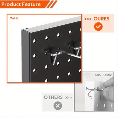 Metal Pegboard Wall Panels Garage Tool Storage Organizer Steel Peg Board Wall Mounted Workshop Shed Craft Room 2 Pack 4 Pack