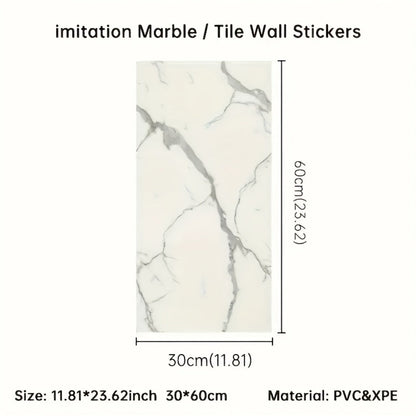 Self-Adhesive PVC Wall Sticker 22pcs Peel and Stick Marble Boho Wallpaper 11.81x23.62in Oil for Entryways, Bedrooms and Living Spaces