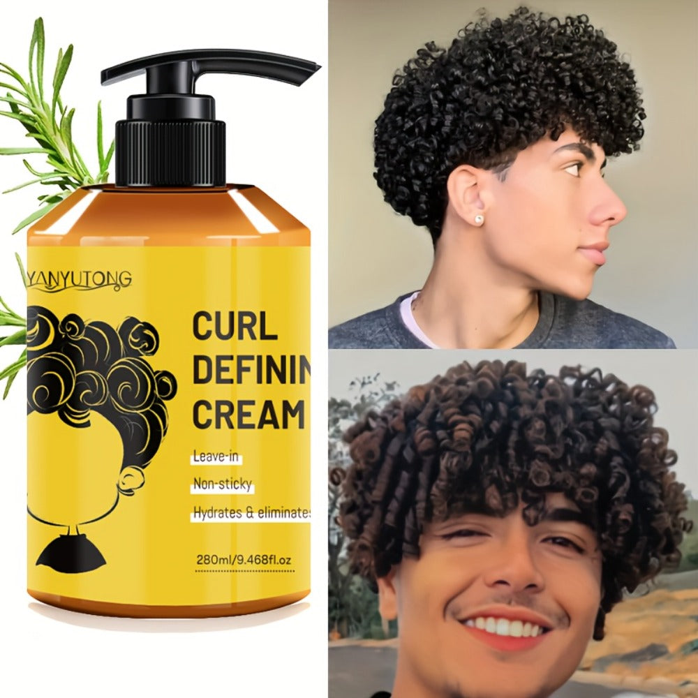 YANYULONG 280ml Curl Styling Cream with Avocado, Castor, Argan, Rosemary and Sweet Almond Oils