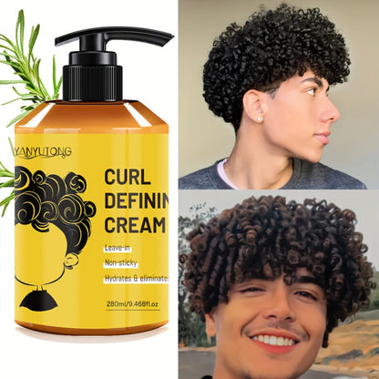 YANYULONG 280ml Curl Styling Cream with Avocado, Castor, Argan, Rosemary and Sweet Almond Oils