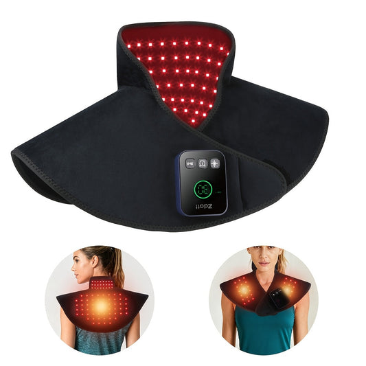 Red Light Therapy Shoulder Wrap with Dual Wavelength 660nm & 850nm Near-Infrared – 116 LED Wearable Device for Neck, Shoulder & Back Relief