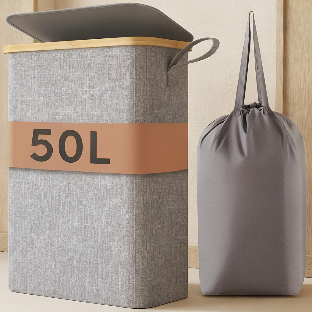 Slim Lidded Laundry Hamper with Removable Bag in Six Colors and 50L, 65L or 75L Options Pictured