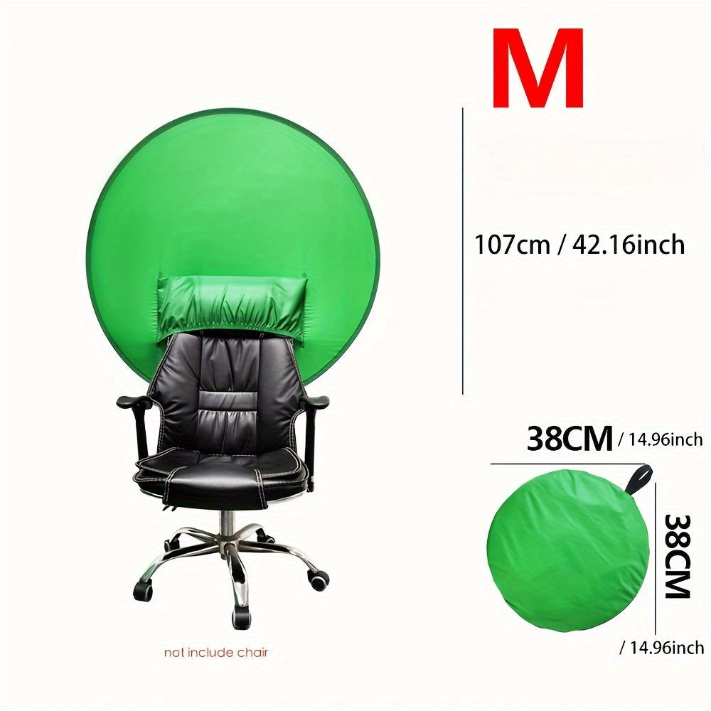 Chair Mount Green Screen Backdrop Collapsible Chroma Key Background for Streaming Vlogging Video Calls Zoom Portable Wrinkle-Resistant