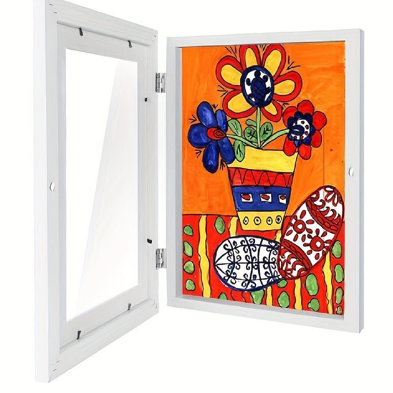 Kids Artwork Frames Front Opening Changeable 8.5x11 Inch Children Art Display Picture Frame for Drawing Crafts Photos Holds 130 Pieces Wood