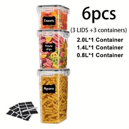 Food Storage Container Pantry Set with Three to 42 Jars, Flip-Top Lids, BPA-Free Plastic and Labels