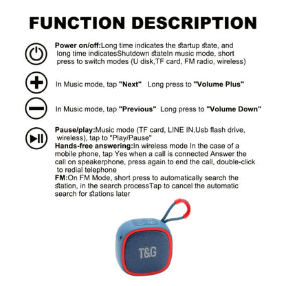 Portable Bluetooth Speaker TG659 Mini with 3W Output, IPX4 Splash Rating and Type-C Charging