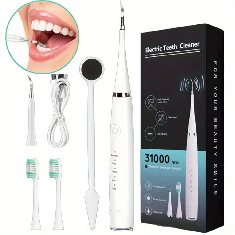 Electric Toothbrush Kit USB Rechargeable – Multi-Accessory Dental Care Set with Travel Case, Replaceable Brush Heads