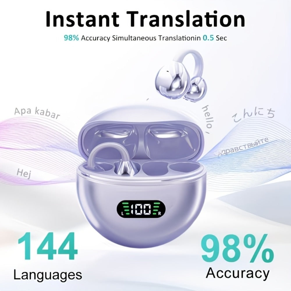 Open-Ear Clip Earphones Bluetooth 5.4 Wireless Earbuds for Glasses Wearers Small Ears Low Latency for an Everyday Personal Care Routine