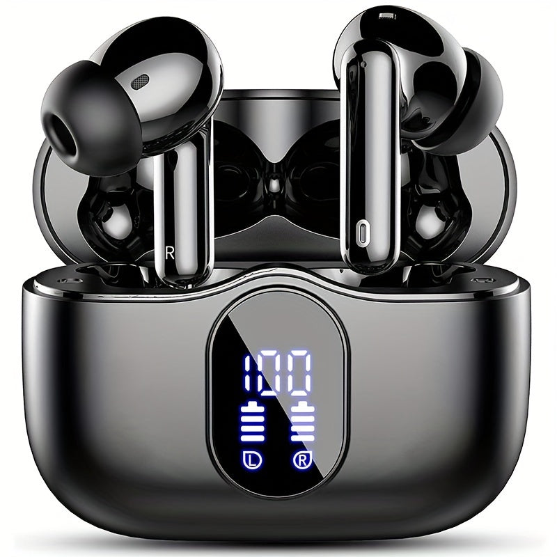 Bluetooth 5.3 Wireless Earbuds with LED Battery Display Case, Type-C Charging and 13 Color Options