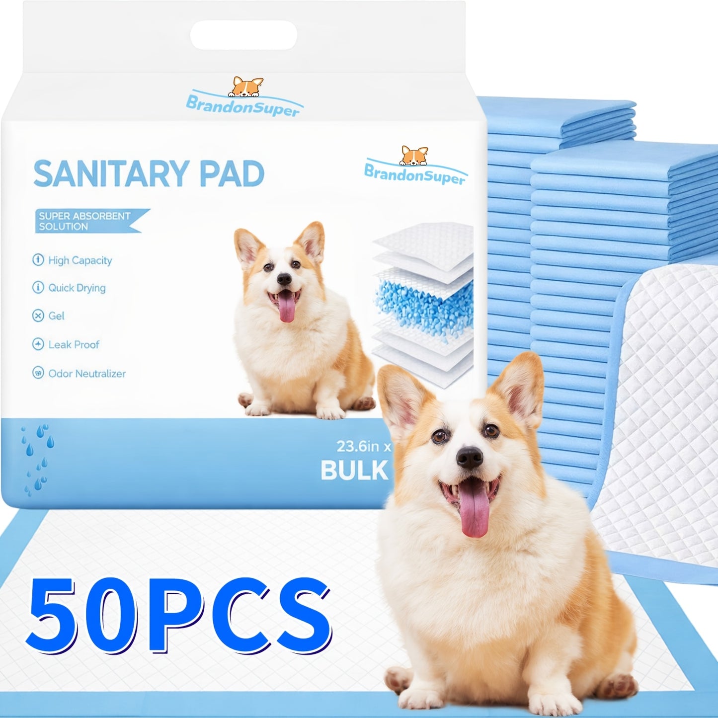 Dog Pee Pads Extra Large & 6X Thicker – Super Absorbent Puppy Training Pads, Quick-Dry & Leak-Proof, Odor Control, for Home & Camping