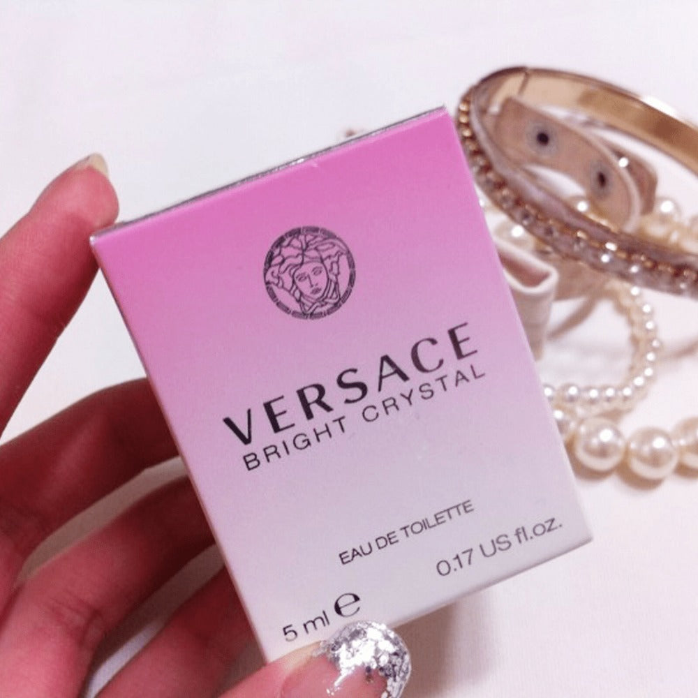 Mini Travel Perfume Spray for Women 5ml Versace Bright Crystal Eau de Toilette Fresh Floral EDT Purse Size Pocket Perfume TSA Friendly