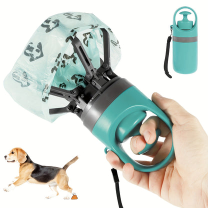 Dog Poop Scooper with Bag Dispenser – 5-Pack Portable Claw Design, Leak-Proof Waste Bags Included, Durable Plastic for Outdoor Dog Waste
