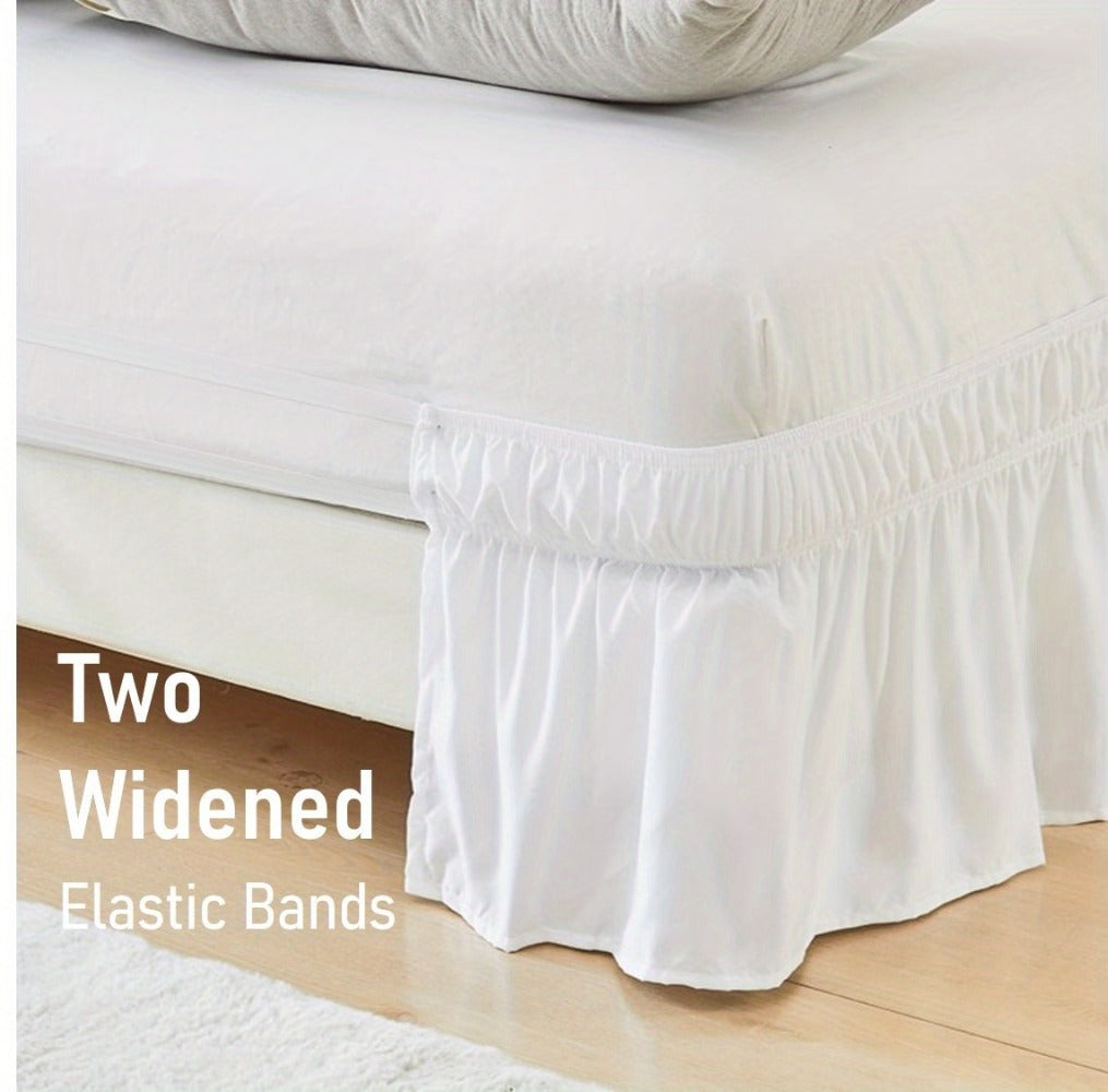Ruffled Bed Skirt with Adjustable Elastic – Twin Full Queen King, 15-Inch Drop, Machine Washable, 30 Colors