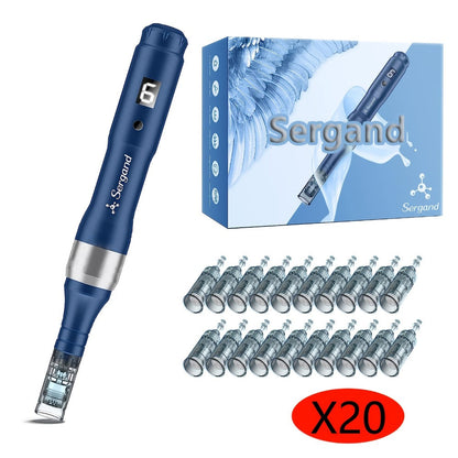 Electric Derma Pen Microneedling Device, Professional 6-Speed Wireless Adjustable Dermapen with 20pcs Replacement Cartridges