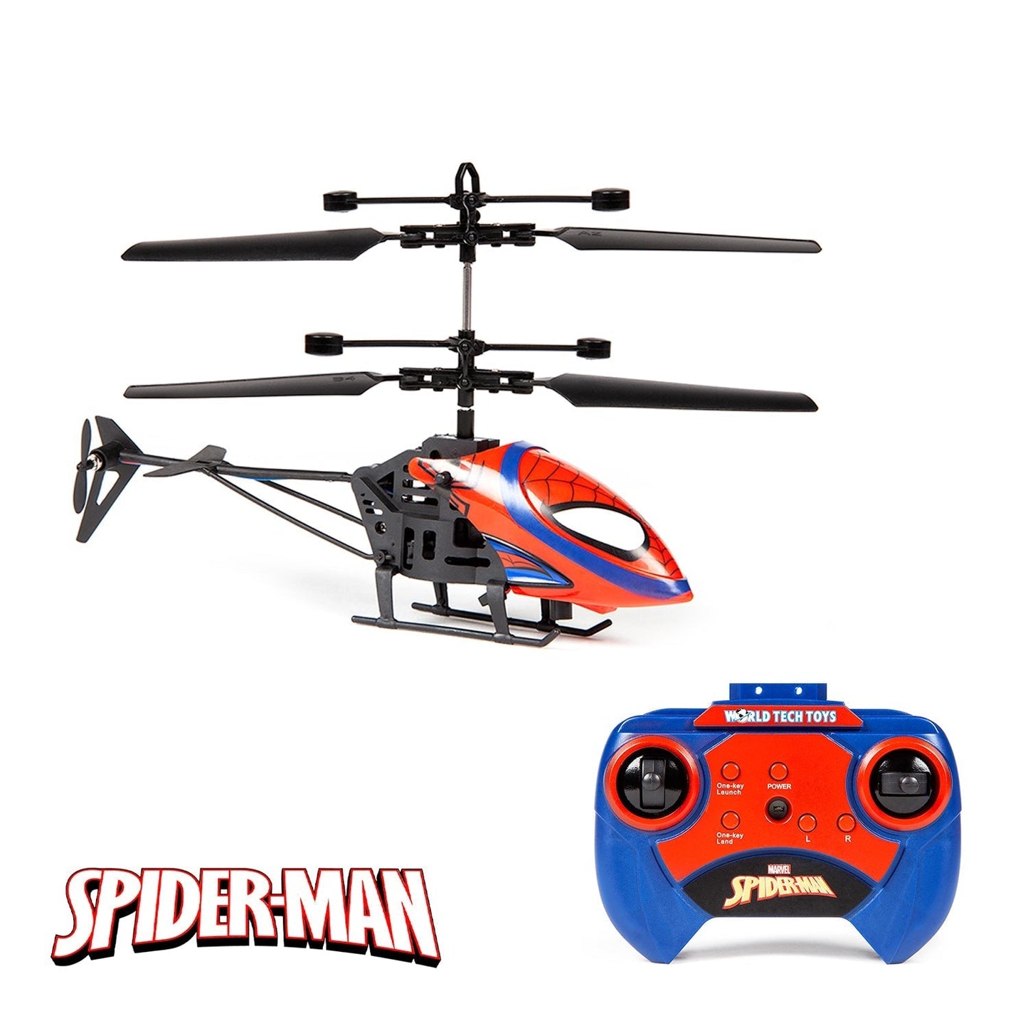 Marvel Spider-Man 2CH IR Remote Control Helicopter, Indoor Flying Toy for Kids Boys Superhero Fan