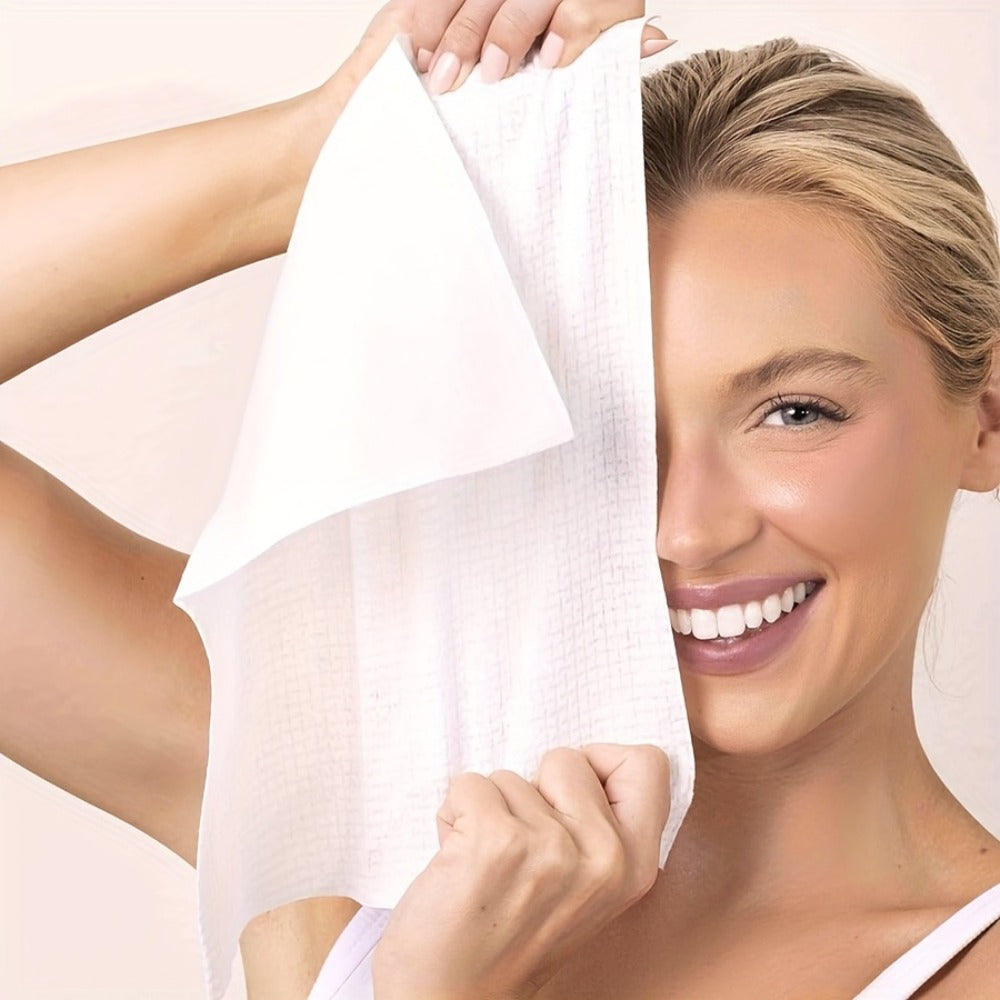 Extra Large Disposable Facial Cleansing Tissues 26×30cm – Thickened Ultra-Soft Cotton Wipes for Face Washing & Makeup Removal