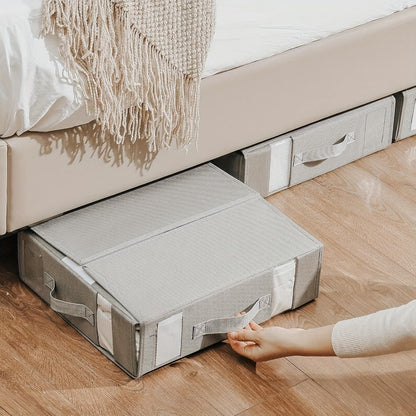Sheet Organizers and Storage Foldable Closet Organizer Boxes for Bedding, Blankets & Clothes – Bedroom Wardrobe Under Bed Storage