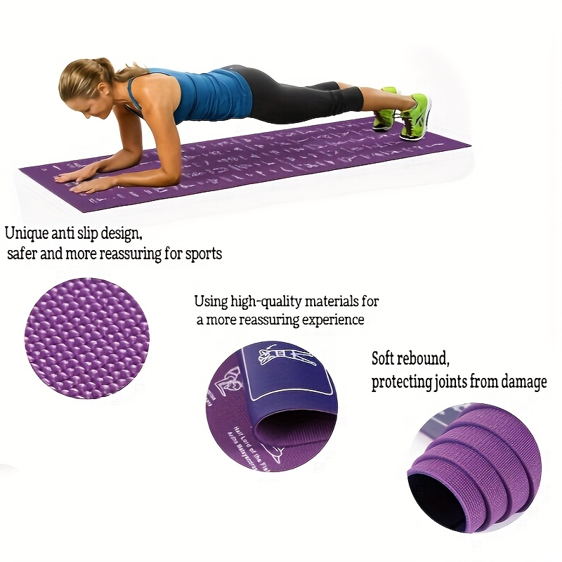 Yoga Mat with 75 Yoga Pose Illustrations & Side Storage Bag – Non-Slip Extra Thick Flexible Durable Exercise Mat for Beginners Men Women