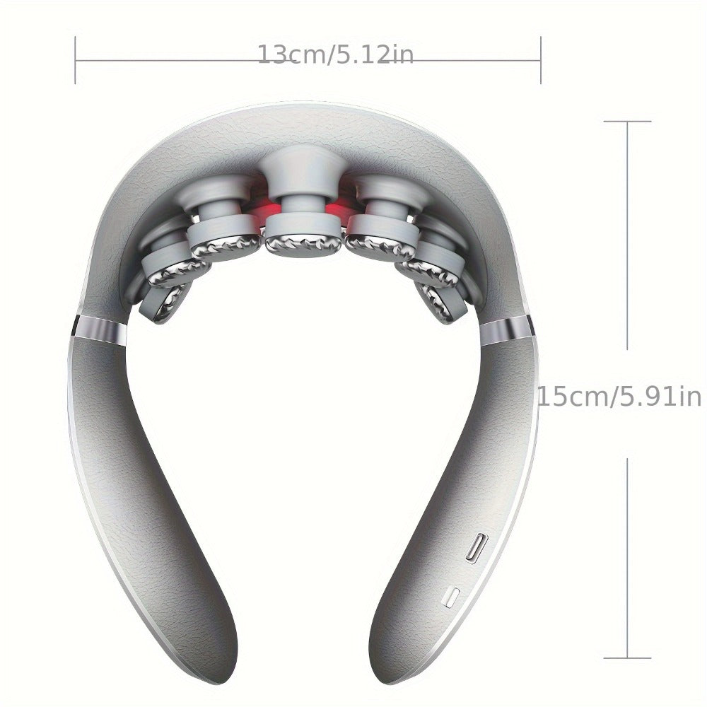 Neck Massager with Heat Cordless Electric Kneading, Wearable Hands-Free Portable Neck Shoulder Massager USB Rechargeable