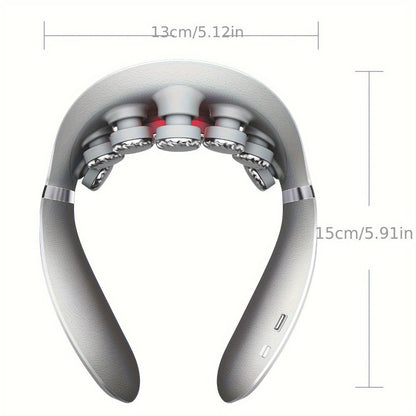 Neck Massager with Heat Cordless Electric Kneading, Wearable Hands-Free Portable Neck Shoulder Massager USB Rechargeable