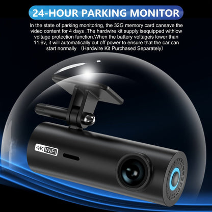 LF10 Dash Camera with 4K Label, WiFi App Control, Voice Prompt and Card Support Marking up to 256GB