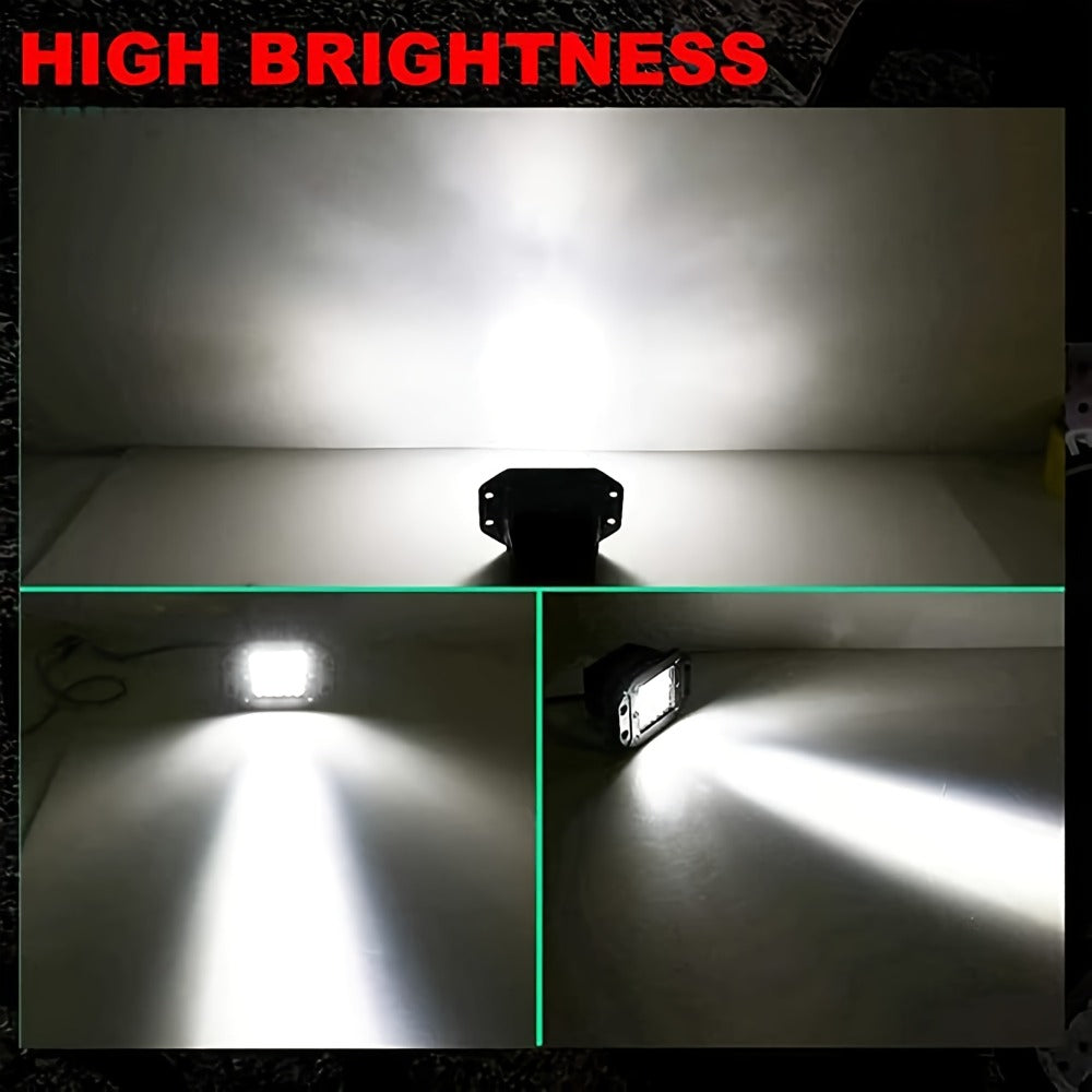 LED Pods 5 Inch 40W Flush Mount Off Road Work Lights – 2 Pack 12V 24V Spot Flood Combo Driving Lights for Truck SUV ATV Jeep 4x4 Pickup