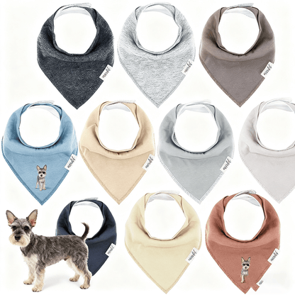 Pet Bandana Scarf 10 Pack for Dogs Cats, Small Triangle Bib Neckerchief Solid Color Adjustable Saliva Towel Strong Water Absorption Easy
