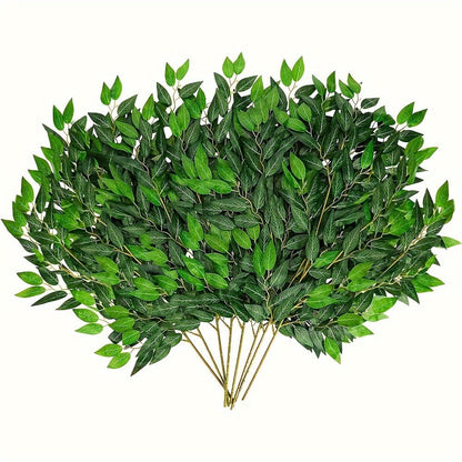 Artificial Italian Ruscus Greenery Stems 27.6" – Faux Green Leaf Spray for Wedding Arch, Bouquet Filler, Table Centerpiece & Home Decor |