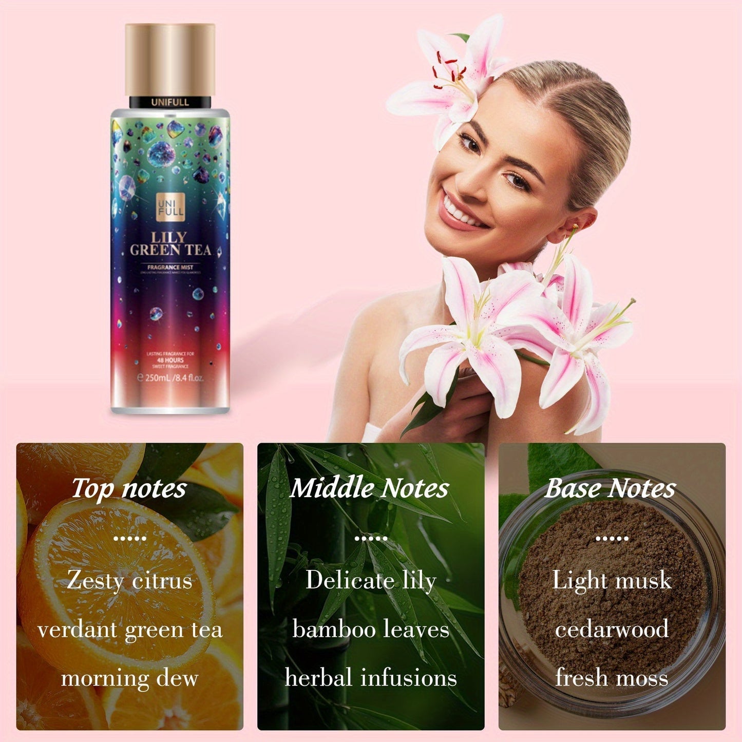 Floral EDP Body & Hair Perfume Mist for Women 8.4 oz Spray, 6 Scents Incantation Desire Temptation Sweet Mi Magic
