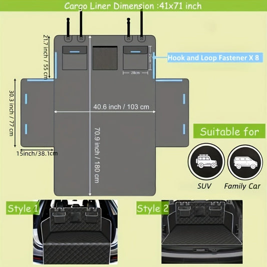 Car Trunk Mat with Storage Bag, Anti-Slip Pet Cargo Pad & Vehicle Trunk Protection Liner, Waterproof Non-Slip Bottom