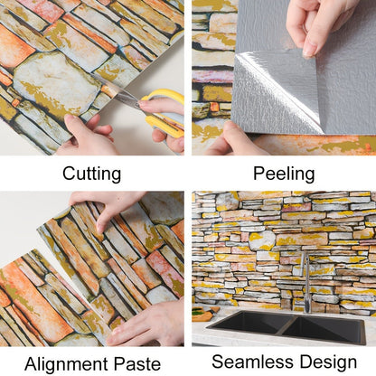 Marble Floor & Wall Decals 40-Pack Self-Adhesive Waterproof Removable Vinyl Sheets – Luxury Marble Pattern Tile Stickers for Bathroom